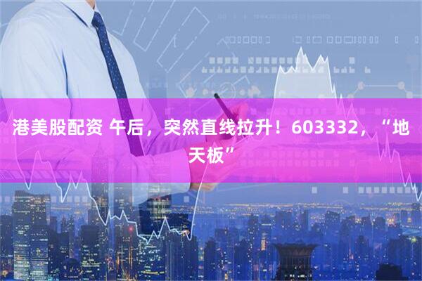 港美股配资 午后，突然直线拉升！603332，“地天板”