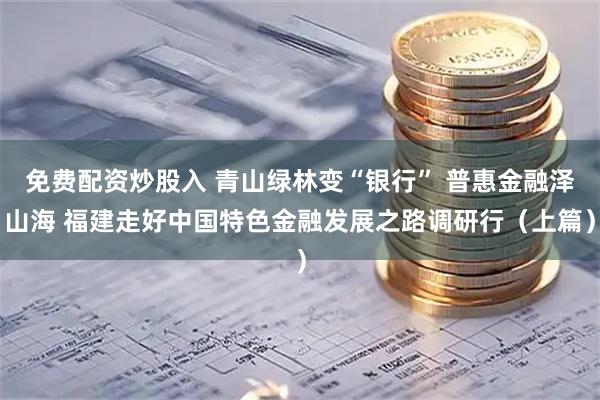 免费配资炒股入 青山绿林变“银行” 普惠金融泽山海 福建走好中国特色金融发展之路调研行（上篇）